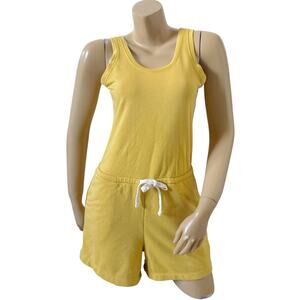 Old Navy Yellow Romper XS Sleeveless Drawstring Shorts Jumpsuit Summer